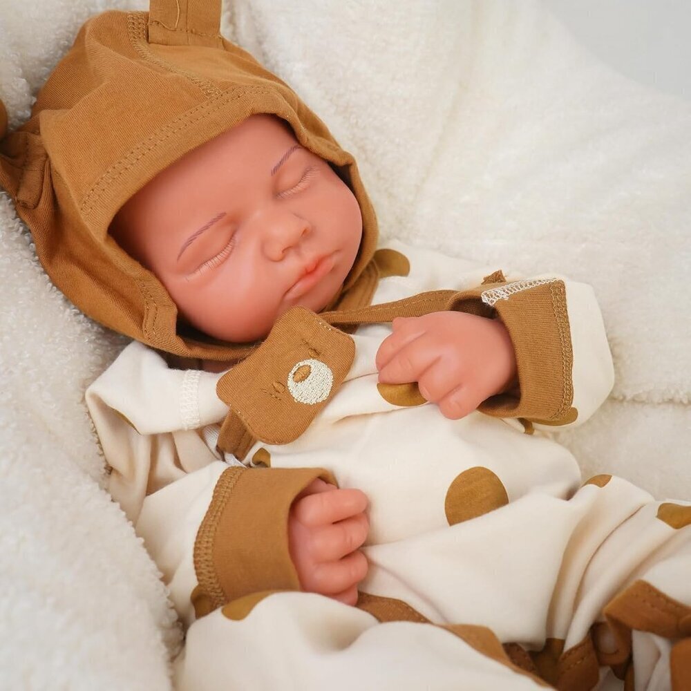 19.3in Full Silicone Reborn wheaten Baby Boy Dolls Lifelike 6.6LB Weighted Doll